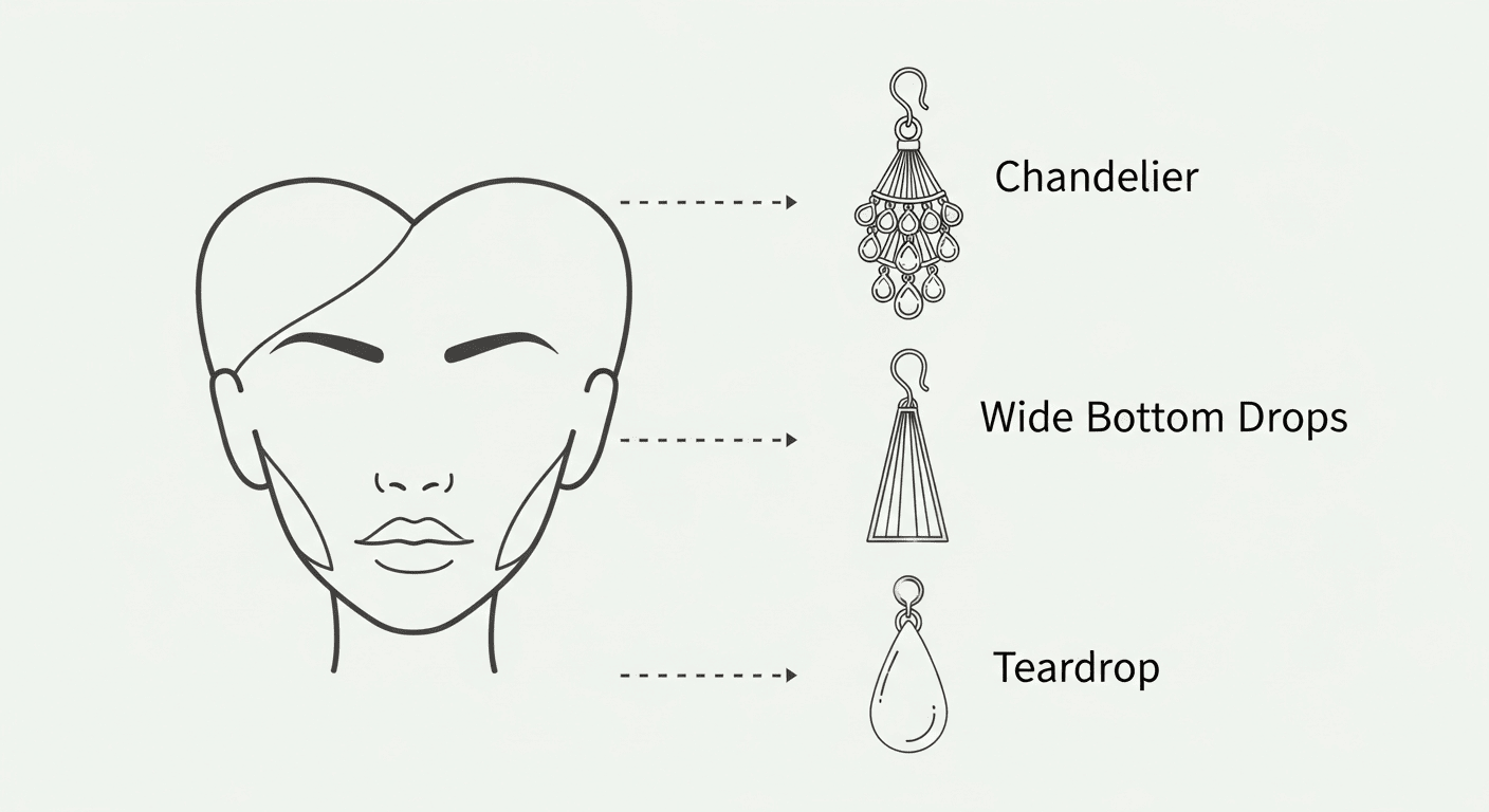 Best earrings for heart face shapes