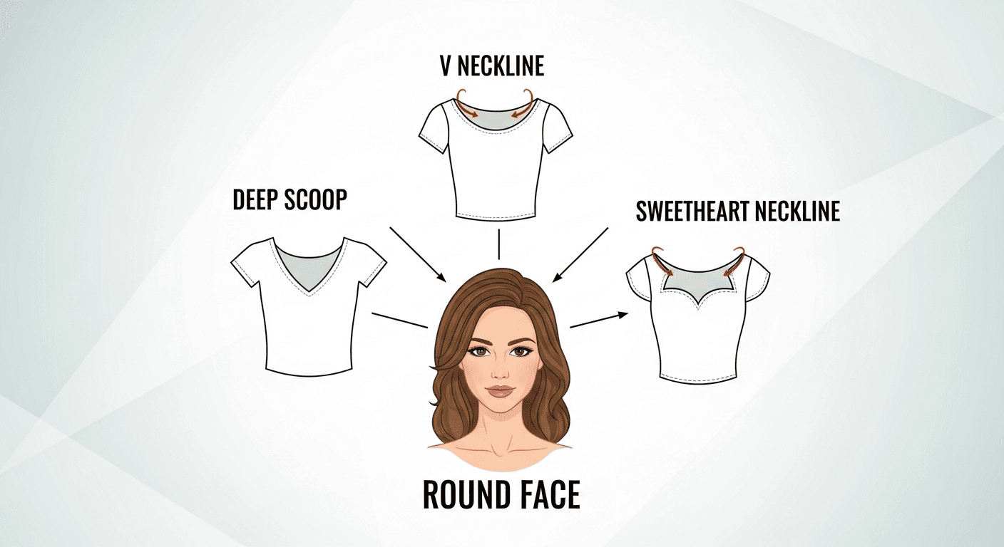 Best necklines for round face shapes