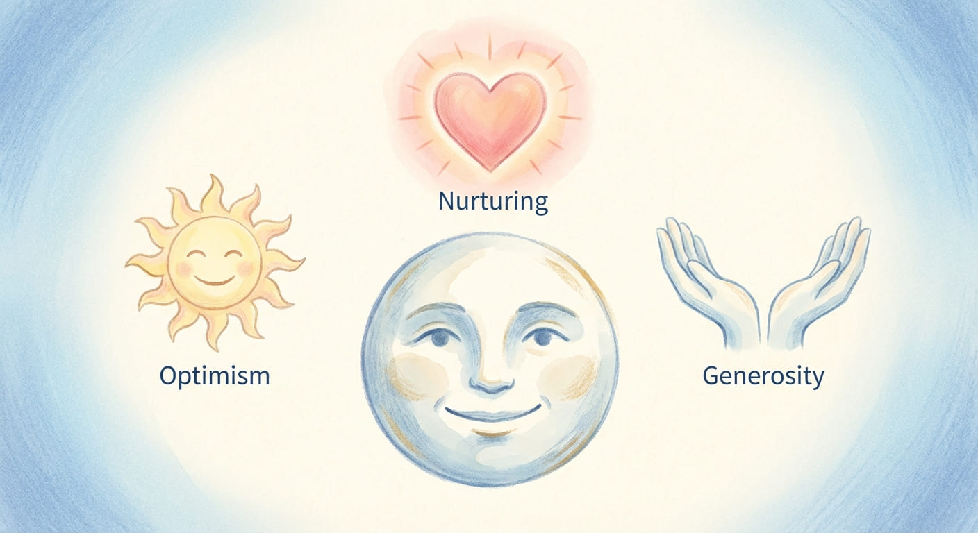Round face shape personality traits illustration