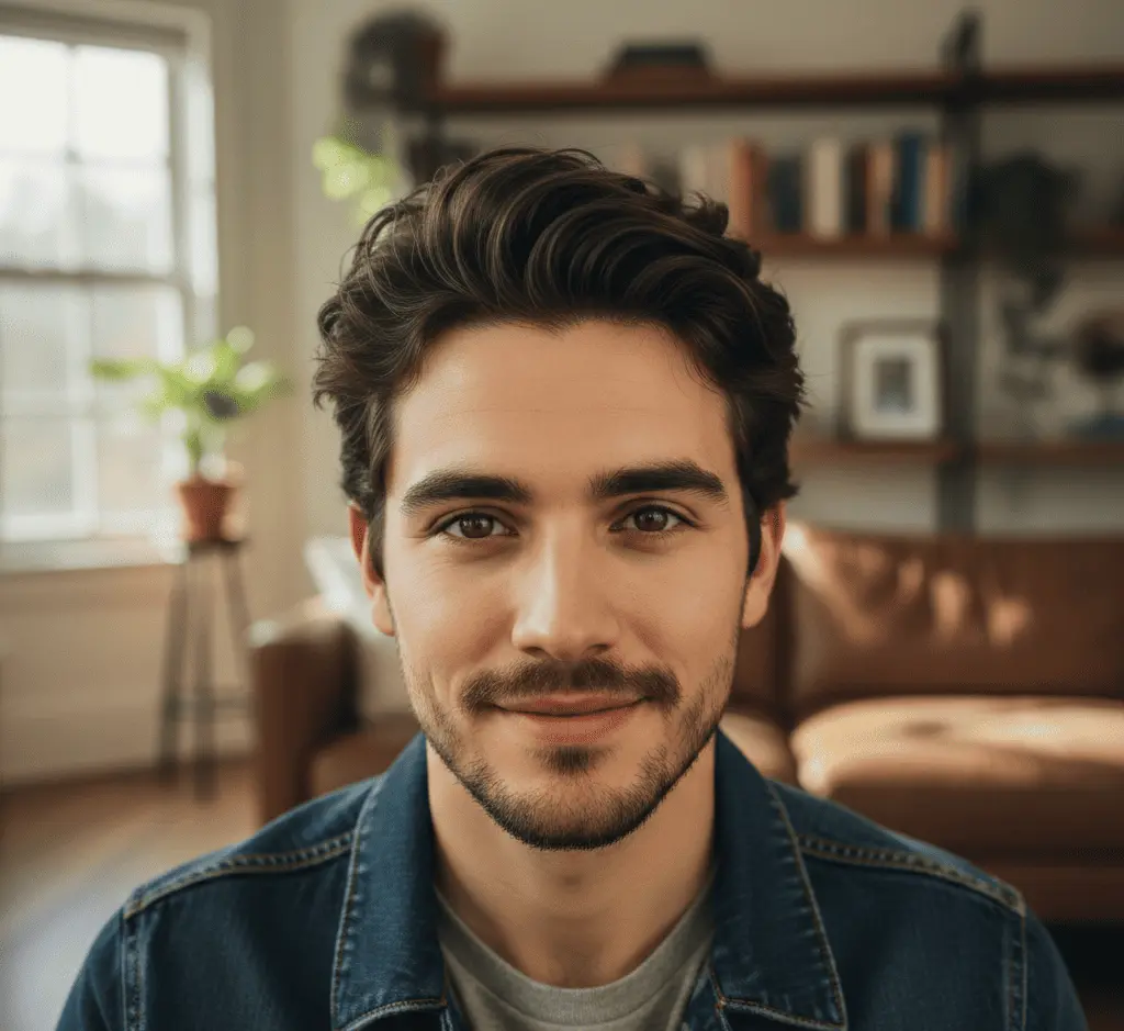 How to take a photo for face shape detection - front facing, good lighting example