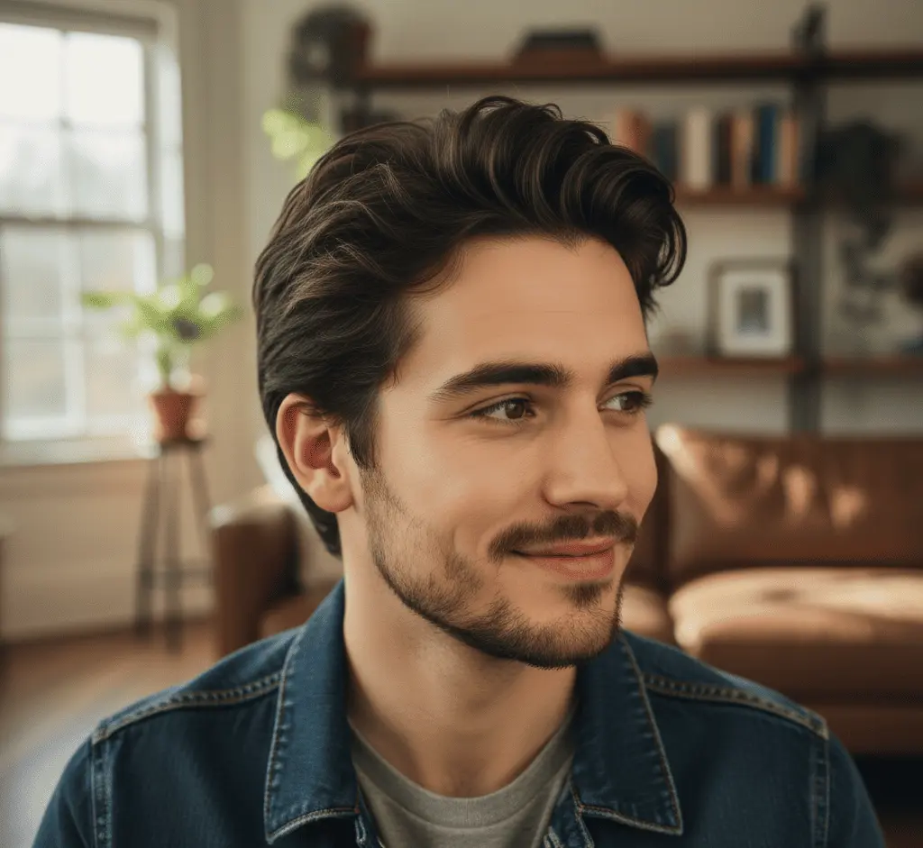 Avoid side profile photos for face shape analysis - incorrect example